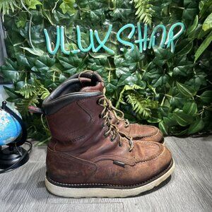 Red Wing Boots 411 MOC Soft Toe Size 8 D Waterproof 8" Lace Up Traction Tred